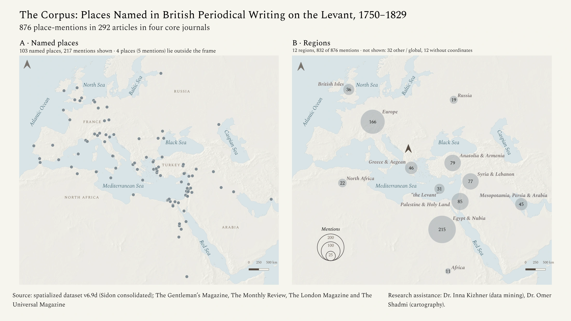 Preview of a map for Dr. Zoe Beenstock’s research on British antiquarianism and the Levant